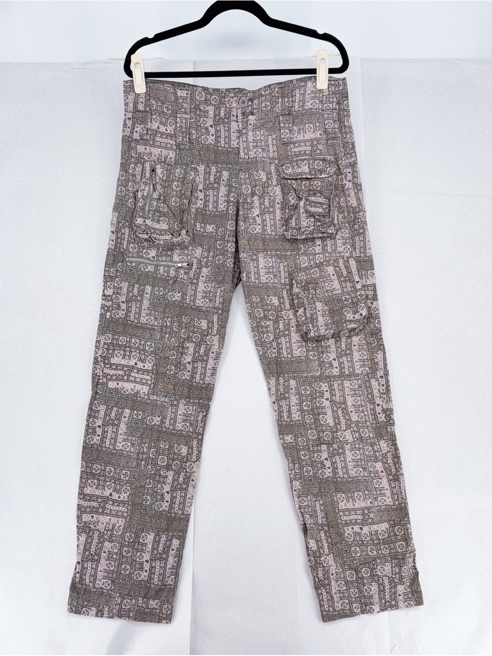 Johnny Was Pete & Greta Y2K Artsy Patterned Cargo Pants size 10